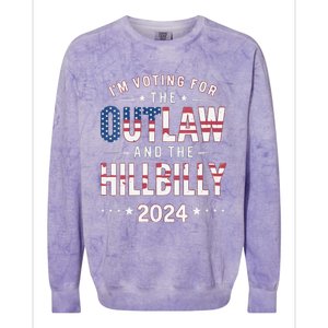 Women Trump Vance 2024 Im Voting For The Outlaw And The Hillbilly Gift Colorblast Crewneck Sweatshirt