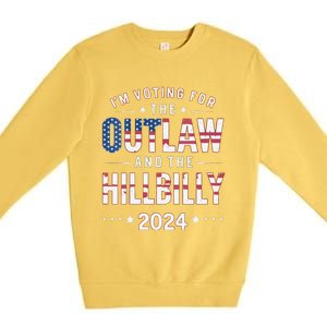 Women Trump Vance 2024 Im Voting For The Outlaw And The Hillbilly Gift Premium Crewneck Sweatshirt