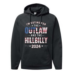 Women Trump Vance 2024 Im Voting For The Outlaw And The Hillbilly Gift Performance Fleece Hoodie