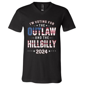 Women Trump Vance 2024 Im Voting For The Outlaw And The Hillbilly Gift V-Neck T-Shirt