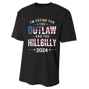 Women Trump Vance 2024 Im Voting For The Outlaw And The Hillbilly Gift Performance Sprint T-Shirt