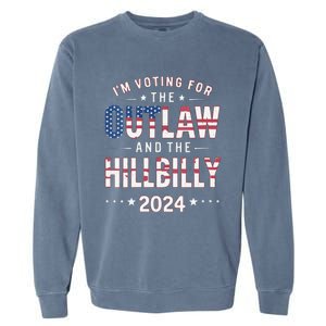 Women Trump Vance 2024 Im Voting For The Outlaw And The Hillbilly Gift Garment-Dyed Sweatshirt