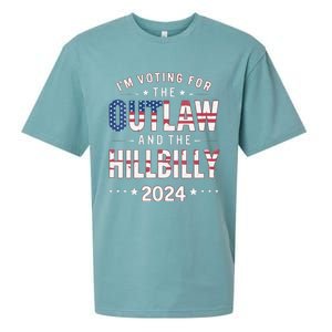 Women Trump Vance 2024 Im Voting For The Outlaw And The Hillbilly Gift Sueded Cloud Jersey T-Shirt