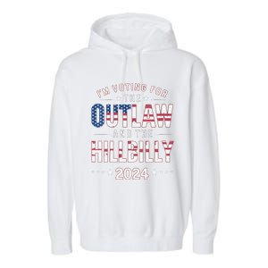 Women Trump Vance 2024 Im Voting For The Outlaw And The Hillbilly Gift Garment-Dyed Fleece Hoodie