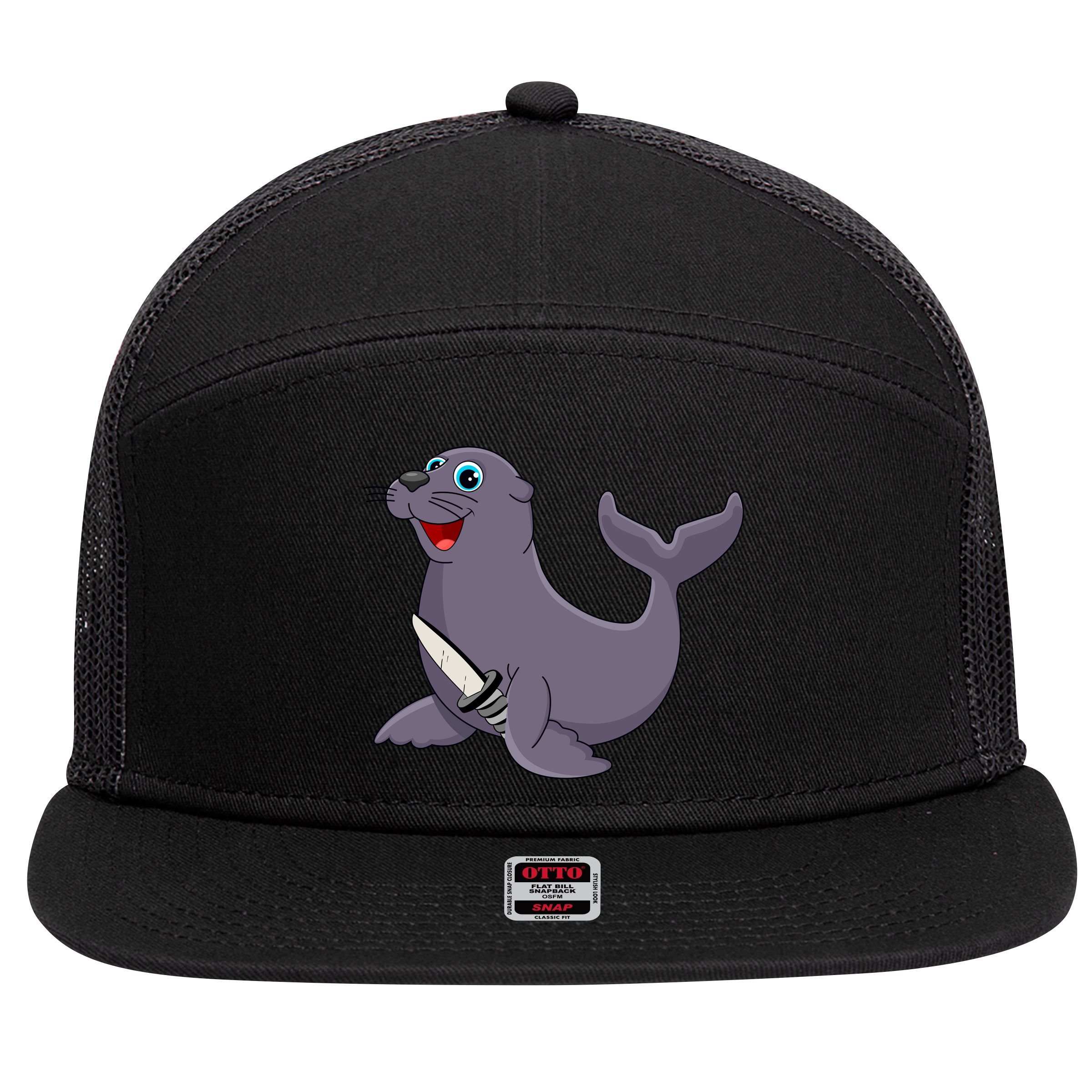 Wally The Walrus 7 Panel Mesh Trucker Snapback Hat
