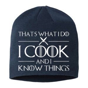 Women Thats What I Do I Cook And I Know Things Chef Sustainable Beanie