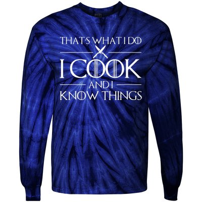 Women Thats What I Do I Cook And I Know Things Chef Tie-Dye Long Sleeve Shirt