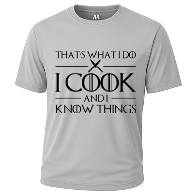 Women Thats What I Do I Cook And I Know Things Chef Cooling Performance Crew T-Shirt