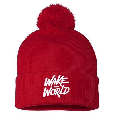 Wake The World Pom Pom 12in Knit Beanie