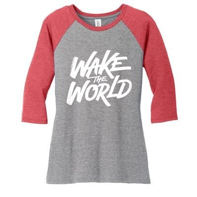 Wake The World Women's Tri-Blend 3/4-Sleeve Raglan Shirt