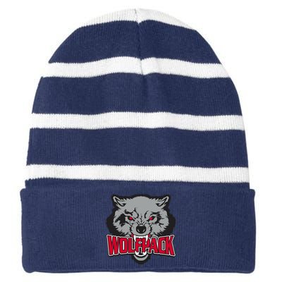 Wolfpack Team Striped Beanie with Solid Band