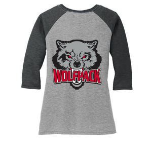 Wolfpack Team Women's Tri-Blend 3/4-Sleeve Raglan Shirt