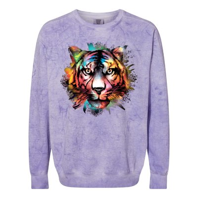 Watercolor Tiger Colorblast Crewneck Sweatshirt