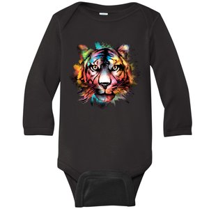 Watercolor Tiger Baby Long Sleeve Bodysuit