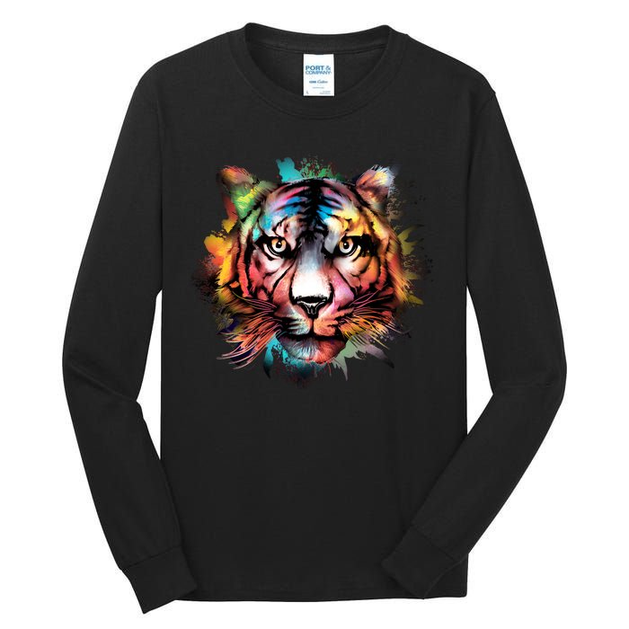 Watercolor Tiger Tall Long Sleeve T-Shirt