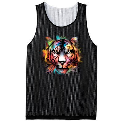 Watercolor Tiger Mesh Reversible Basketball Jersey Tank