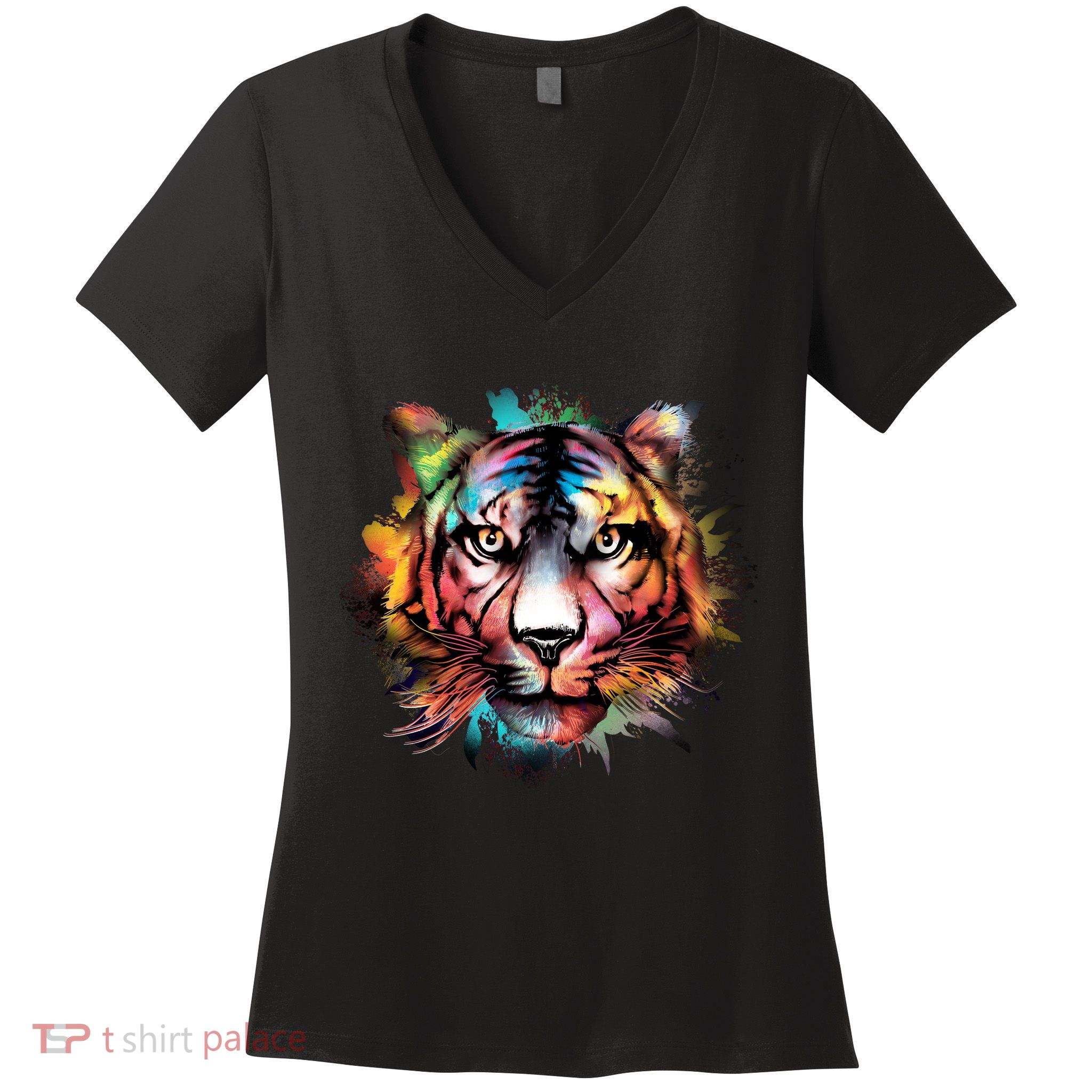 Watercolor Tiger Women's V-Neck T-Shirt