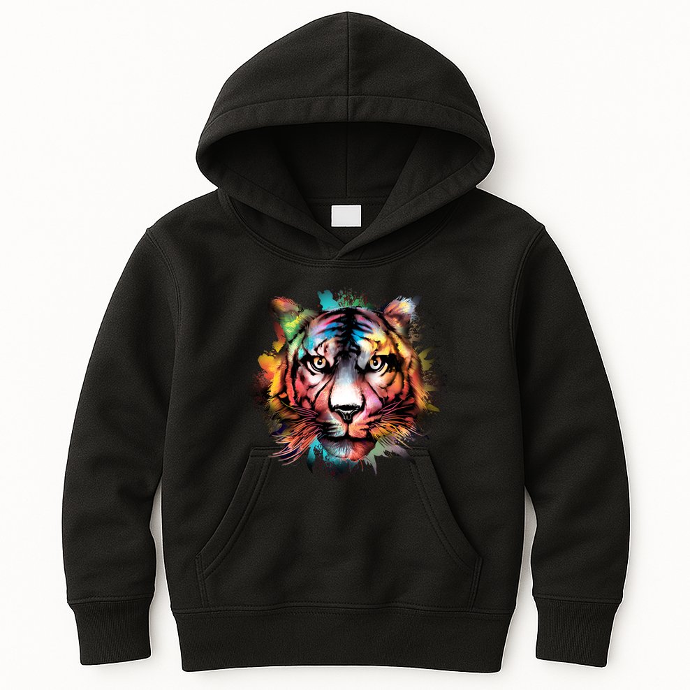 Watercolor Tiger Kids Hoodie