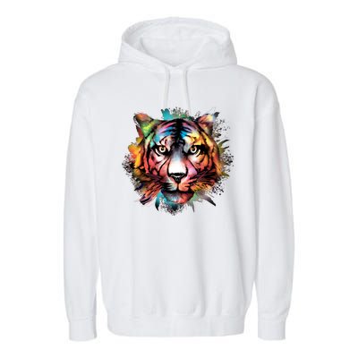 Watercolor Tiger Garment-Dyed Fleece Hoodie