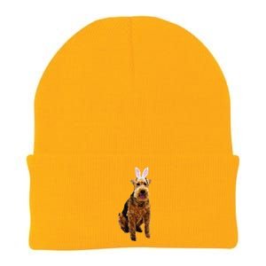 Welsh Terrier Wearing Easter Bunny Ears Dog Knit Cap Winter Beanie