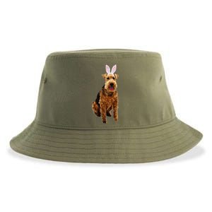 Welsh Terrier Wearing Easter Bunny Ears Dog Sustainable Bucket Hat