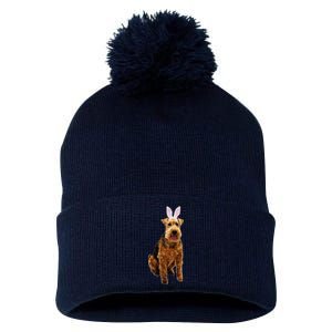 Welsh Terrier Wearing Easter Bunny Ears Dog Pom Pom 12in Knit Beanie