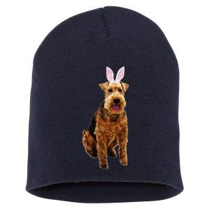 Welsh Terrier Wearing Easter Bunny Ears Dog Short Acrylic Beanie