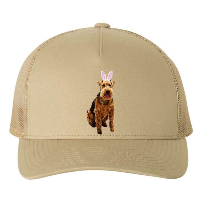 Welsh Terrier Wearing Easter Bunny Ears Dog Yupoong Adult 5-Panel Trucker Hat