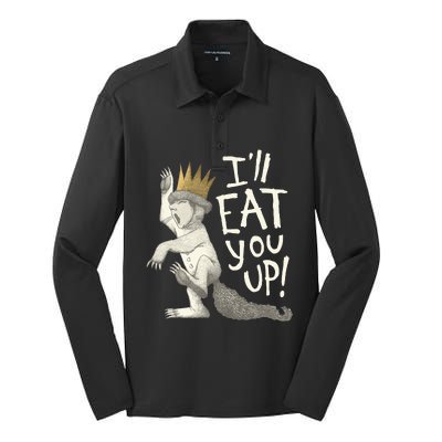 Where The Wild Things Are Eat You Up Silk Touch Performance Long Sleeve Polo