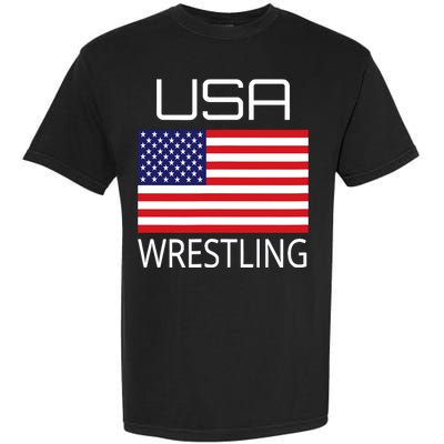 Wrestling Team Wrestle Usa American Flag Wrestler Coach Gift Garment-Dyed Heavyweight T-Shirt