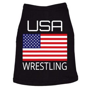 Wrestling Team Wrestle Usa American Flag Wrestler Coach Gift Doggie Tank