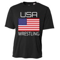 Wrestling Team Wrestle Usa American Flag Wrestler Coach Gift Cooling Performance Crew T-Shirt