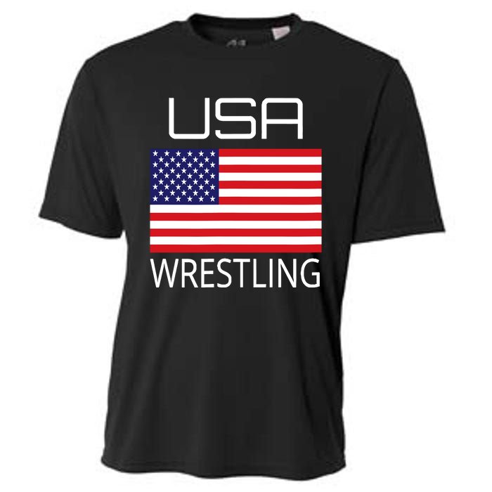 Wrestling Team Wrestle Usa American Flag Wrestler Coach Gift Cooling Performance Crew T-Shirt