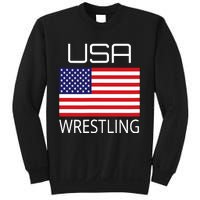 Wrestling Team Wrestle Usa American Flag Wrestler Coach Gift Sweatshirt