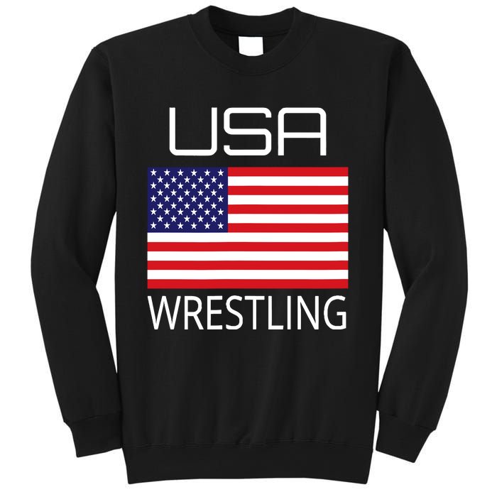 Wrestling Team Wrestle Usa American Flag Wrestler Coach Gift Sweatshirt