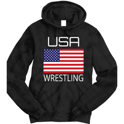 Wrestling Team Wrestle Usa American Flag Wrestler Coach Gift Tie Dye Hoodie