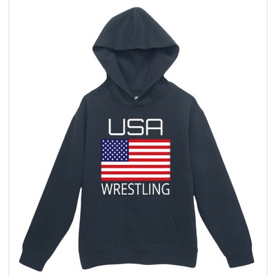 Wrestling Team Wrestle Usa American Flag Wrestler Coach Gift Urban Pullover Hoodie