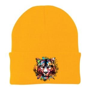 Watercolor Tiger Knit Cap Winter Beanie