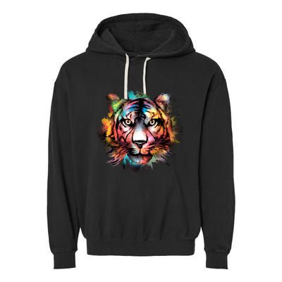 Watercolor Tiger Garment-Dyed Fleece Hoodie