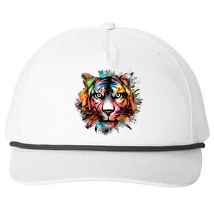 Watercolor Tiger Snapback Five-Panel Rope Hat