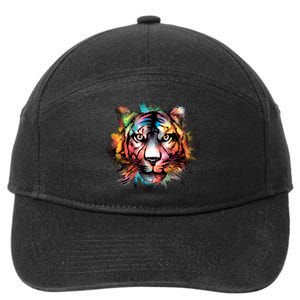 Watercolor Tiger 7-Panel Snapback Hat