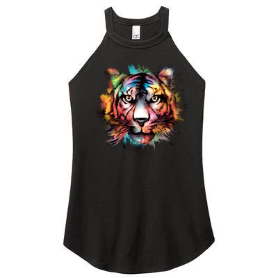 Watercolor Tiger Women’s Perfect Tri Rocker Tank