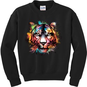 Watercolor Tiger Kids Sweatshirt