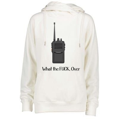 Walkie Talkie What The Fuck Over Womens Funnel Neck Pullover Hood