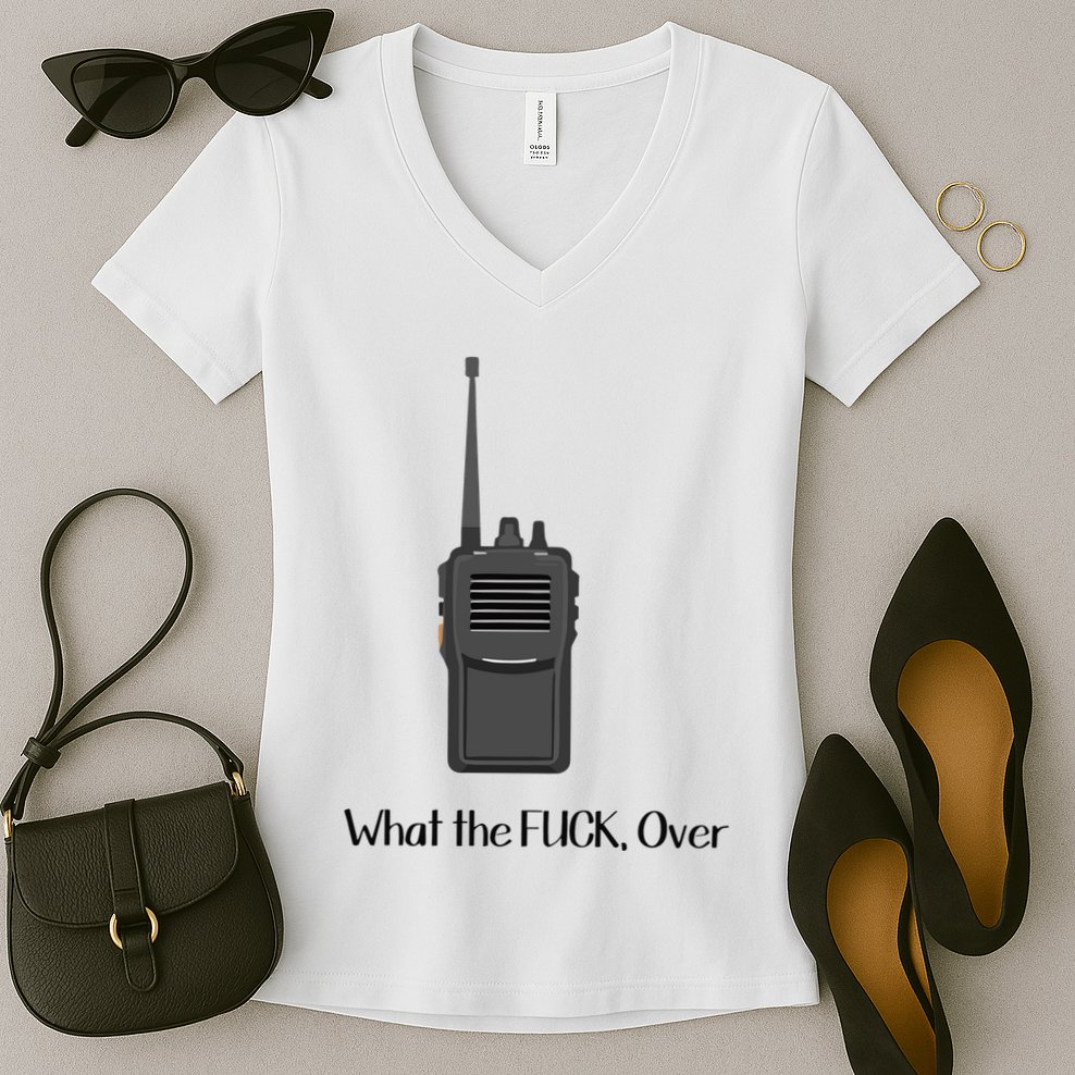 Walkie Talkie What The Fuck Over Women's V-Neck T-Shirt