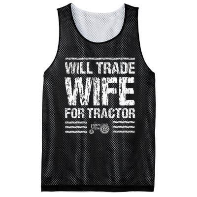 Will Trade Wife For Tractor Funny Farmer Farming Gag Outfit Mesh Reversible Basketball Jersey Tank