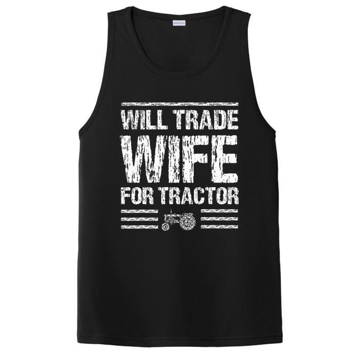 Will Trade Wife For Tractor Funny Farmer Farming Gag Outfit PosiCharge Competitor Tank