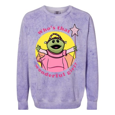 WhoS That Wonderful Girl Colorblast Crewneck Sweatshirt