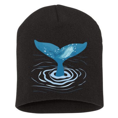 Whale Tail Whale Lover Whales Marine Biologist Wildlife Short Acrylic Beanie