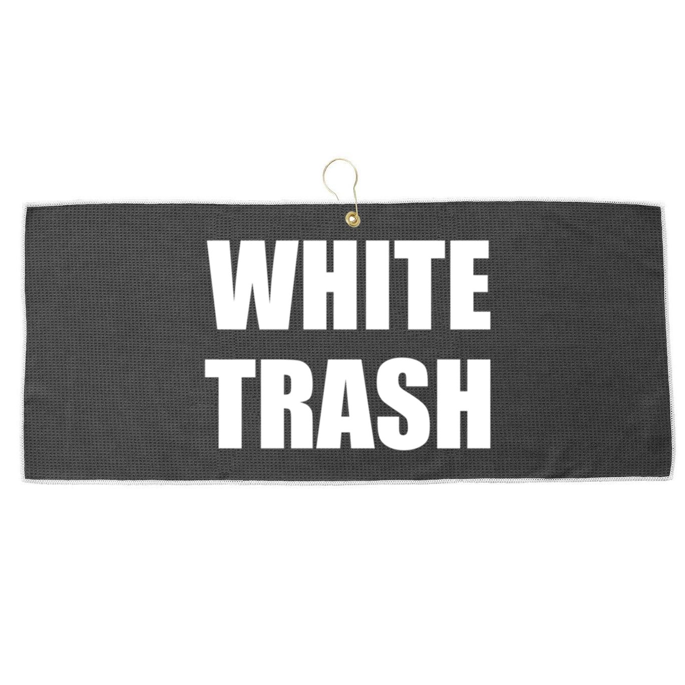 White Trash Large Microfiber Waffle Golf Towel